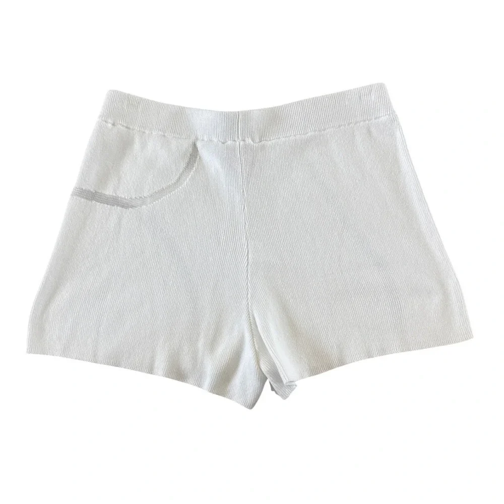 Solid & Striped Charlie Short White Ribbed Knit High‎ Waisted Size Small $175